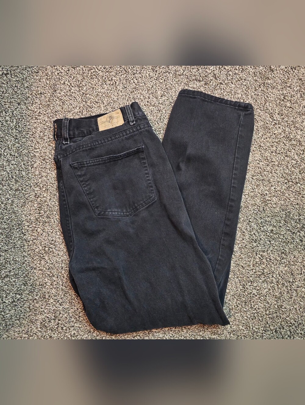 Cross & Winsor Men's Straight Black Jeans Regular Fit Size 36X32
